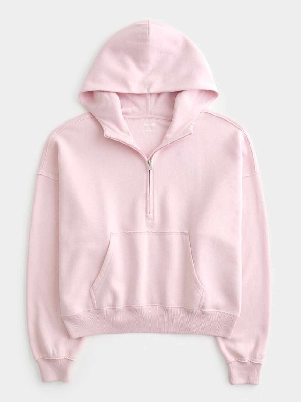 NWT ✨ Hollister Pale Pink Half-Zip Hoodie with Kangaroo Pocket size medium